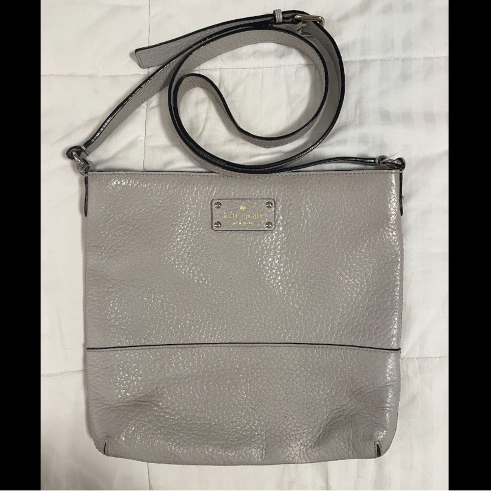 Kate Spade Purse Bay Street Cora Crossbody White Leather Pebbled Shoulder Bag